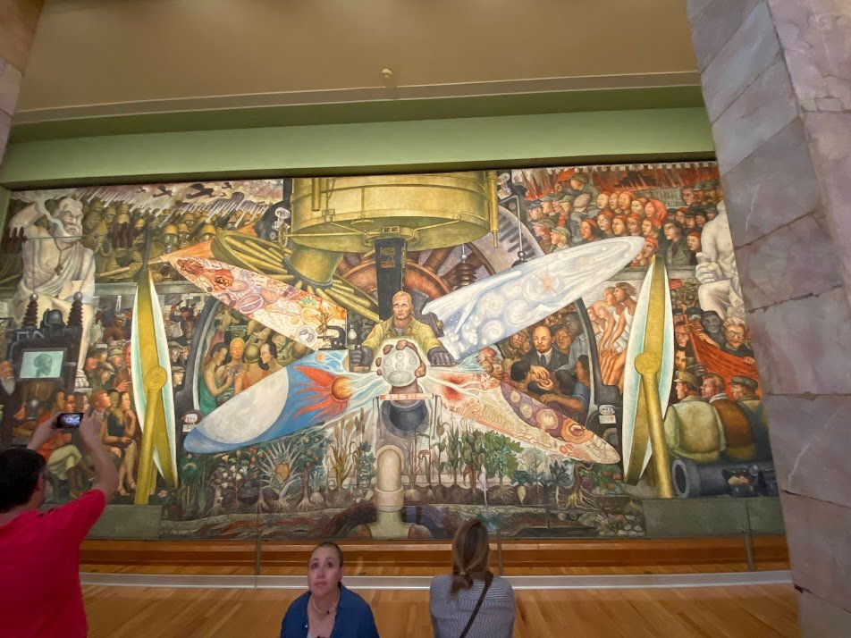 Diego Riveria's "The Man Controlling the Universe" giant mural in the Palacio del Bella Artes, Mexico City.