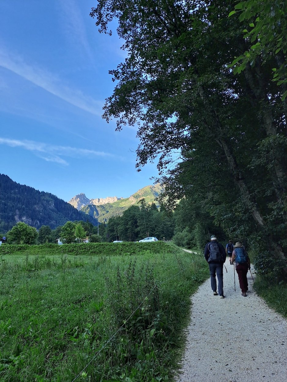On the trail. Tour du Mont Blanc walk, France.