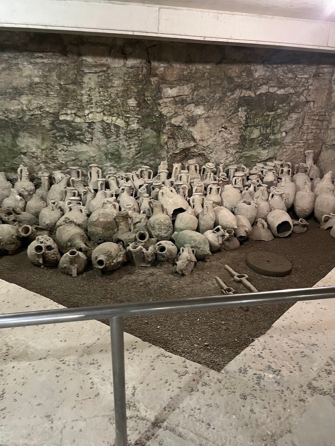 The underground museum in Pule Arena Croatia contains piles of clay amphorae.  Archaeologists have managed to track 2,000 year old trading routes by the various amphorae that have been found.