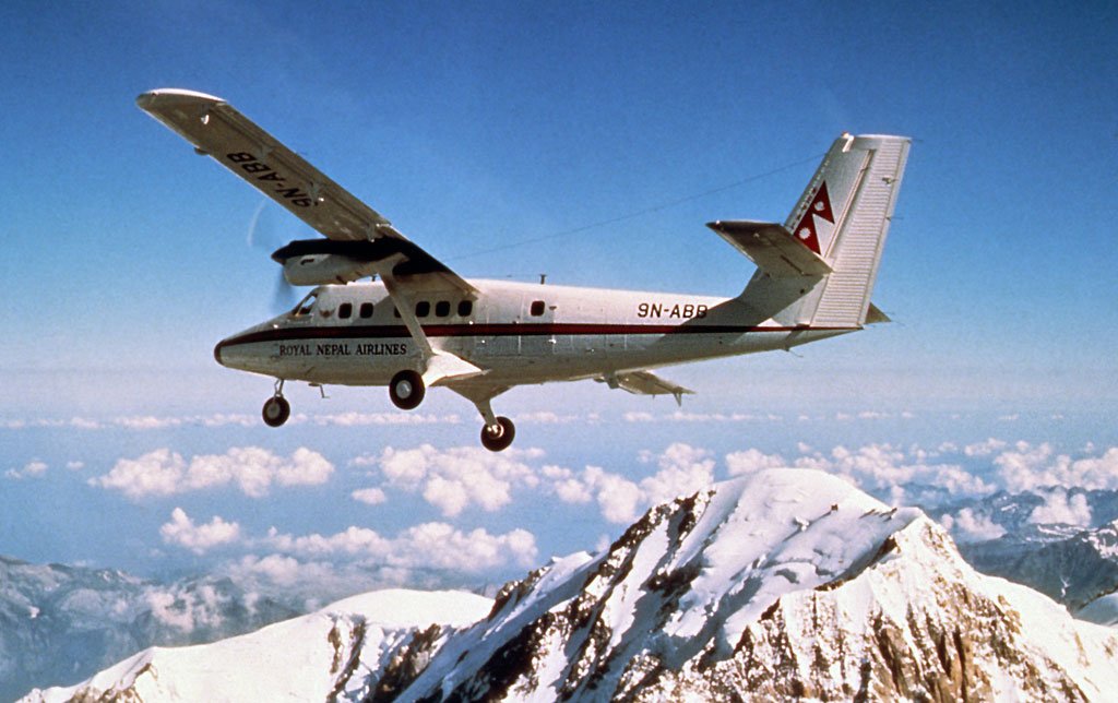 Twin Engine Otter skimmng the Himalyas