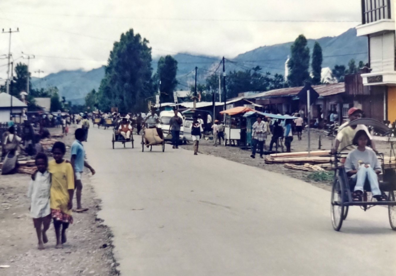 Main street of Wamena, Irian Jaya, 1990s.