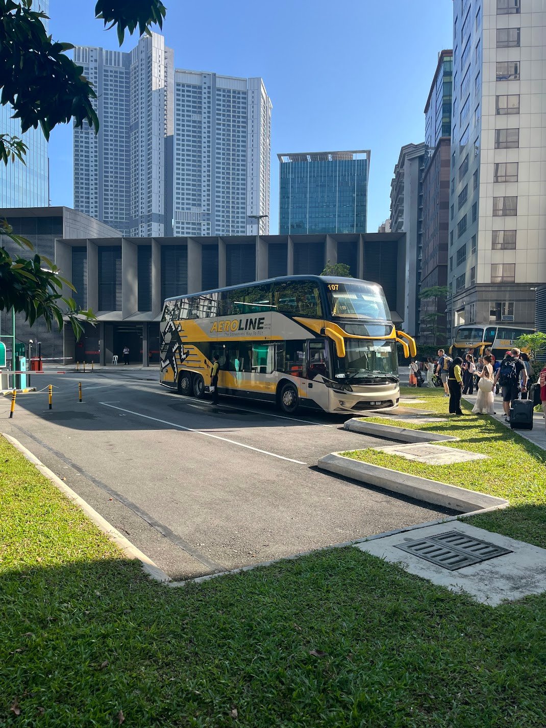 Aeroline bus loading at TRX terminal, Kuala Lumpur, bound for Penang.