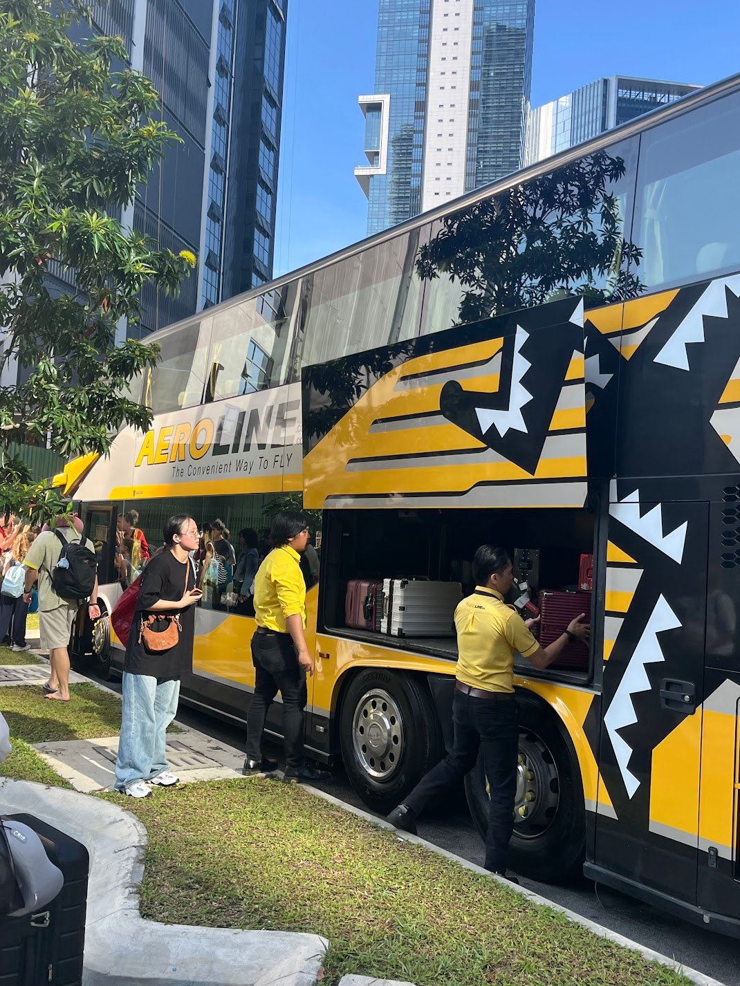 Aeroline bus loading at TRX terminal, Kuala Lumpur, bound for Penang.