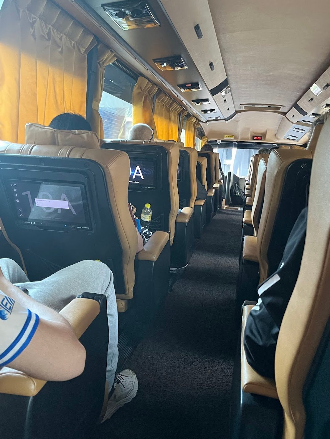 Interior of an Aeroline bus in Malaysia.