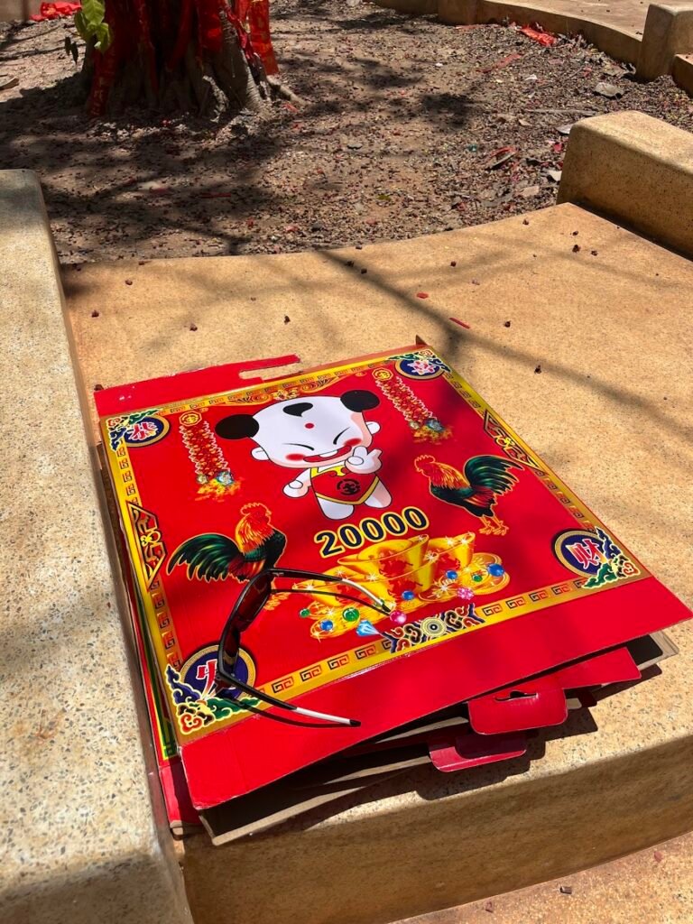 They have these massive boxes of fireworks ready to detonate.  Where can I get some? Sunglasses are there for scale.  
