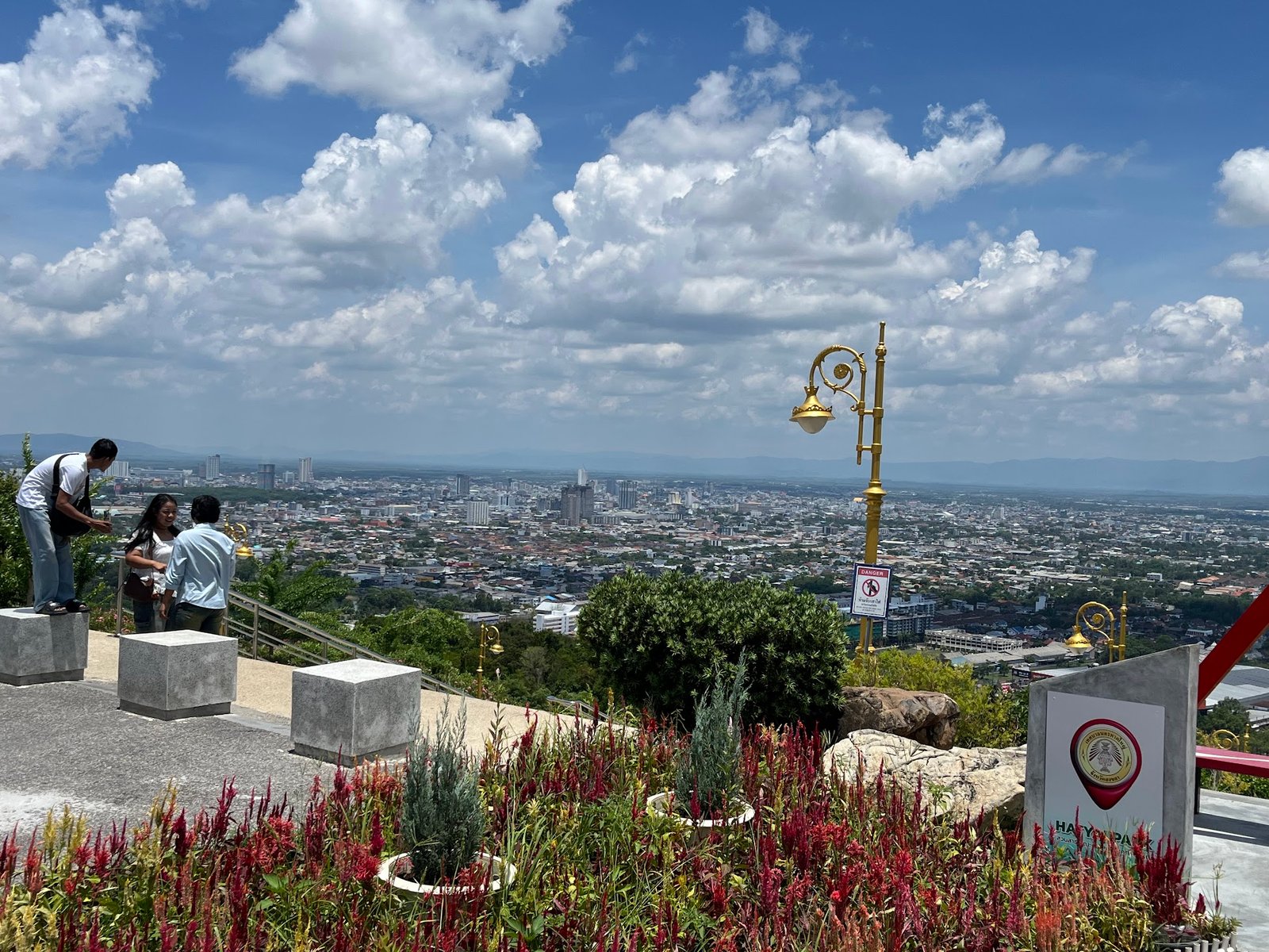 City view of Hat Yai, Thailand from Kho Hong mountain viewpoint.