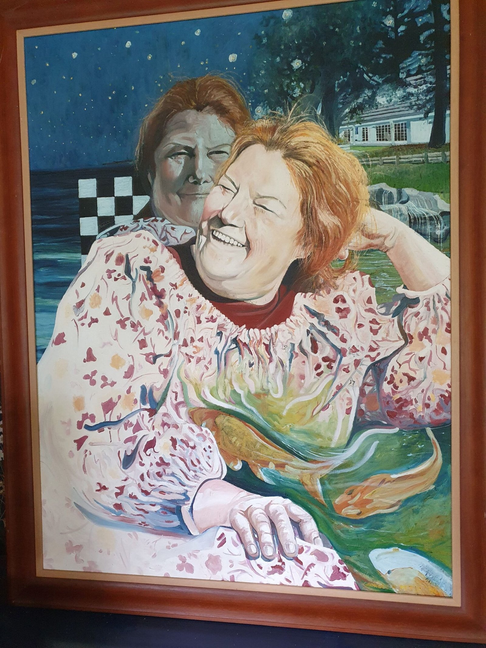 One of many portraits of Colleen McCullough on Norfolk Island. She had two portraits nominated for the Archibald Prize, but neither won.