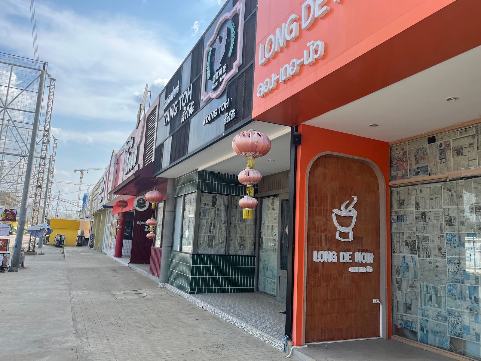 Closed shopfronts in the casino strip in Poipet, Cambodia. This is the impact of the border war and closure of the crossing point.