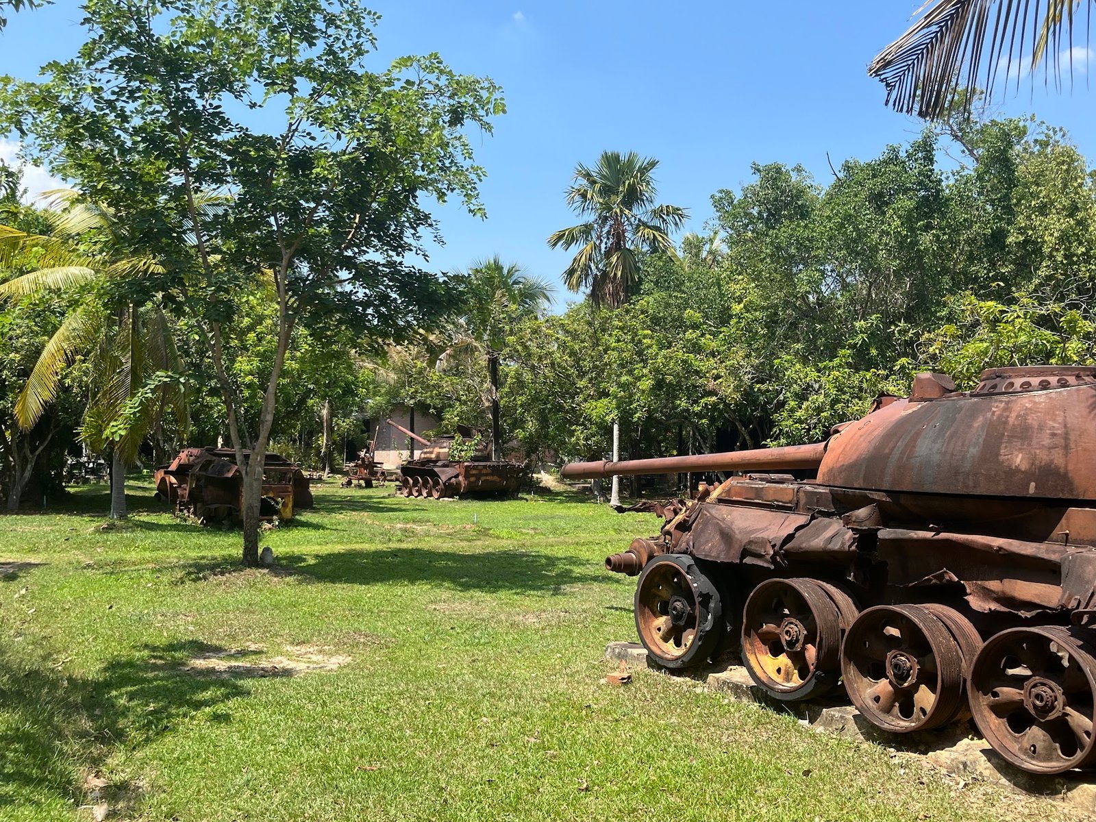 Soviet and Chinese military equipment rusting away in the grounds of the War Museum near Siem Reap, Cambodia. You can see it all in less than an hour.