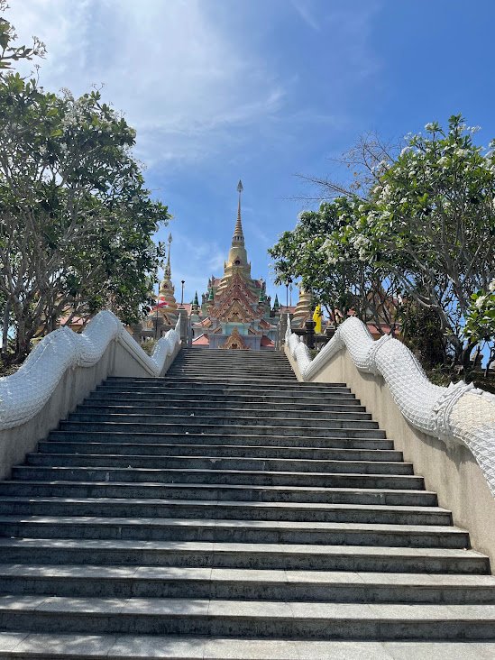 Stairs to Phra Marahat Chedi, Ban Krut, Thailand.