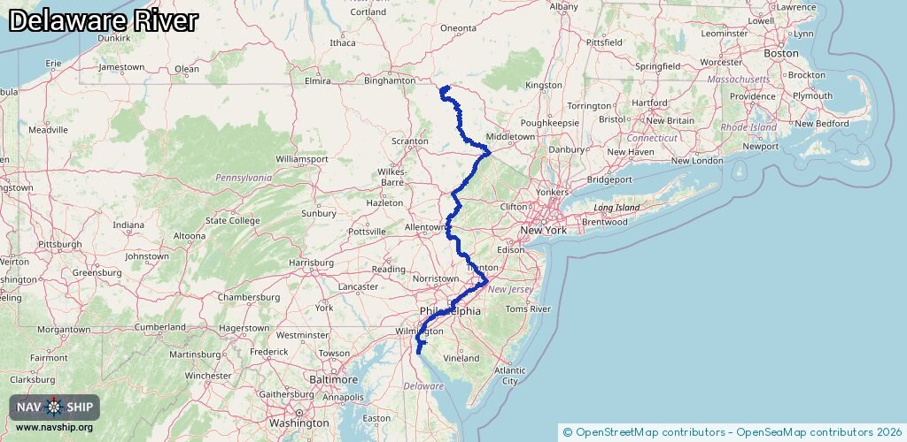 Map of Delaware River, courtesy of Navship.