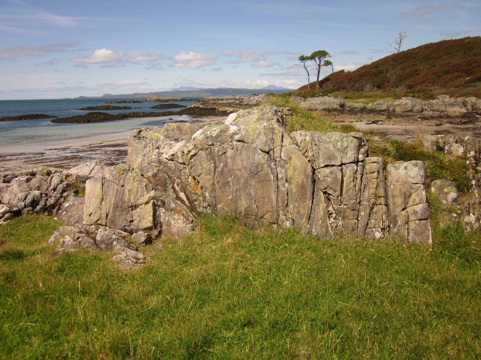 The 'Knopfler Rock' near Camusdarach Beach, Scotland.