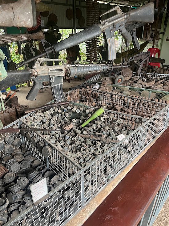 Landmine Museum, Siem Reap, Cambodia. Some of the battlefield ordnance collected over the years.