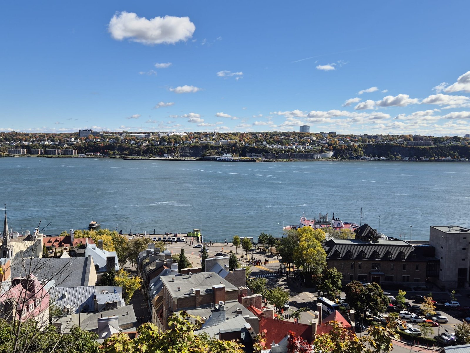 St Lawrence River viewed from Dufferin Terrace, Quebec old city.